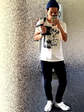 「SCOTCH & SODA（スコッチ アンド ソーダ）のアイテム（Tシャツ/カットソー）」を使った、PeCoさん（メンズ・176cm）の秋コーディネート