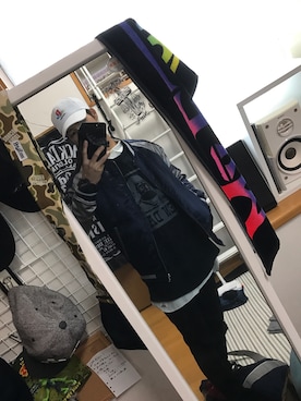 「Right-on（ライトオン）のアイテム（スタジャン）」を使った、takus@nさん（メンズ・172cm）の秋コーディネート