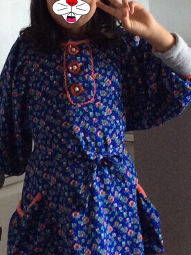 「BOOFOOWOO（ブーフーウー）のアイテム（ワンピース/ドレス、ブルー系）」を使った、mahaloさん（レディース）の春コーディネート