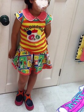 「BOOFOOWOO（ブーフーウー）のワンピース（ワンピース、ブルー系）」を使った、mahaloさん（レディース）の春コーディネート