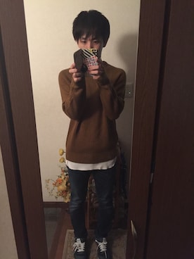 「FRAPBOIS（フラボア）のアイテム（PC・スマホグッズ/家電）」を使った、パンチ犬さん（メンズ・170cm）の秋コーディネート
