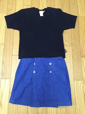 「BROOKS BROTHERS（ブルックスブラザーズ）のアイテム（デニムスカート、ブルー系）」を使った、K♡さん（レディース・153cm）の秋コーディネート
