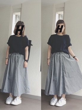 「アイテム（バングル/リストバンド）」を使った、ハナコグミさん（レディース・157cm・20代）の秋コーディネート