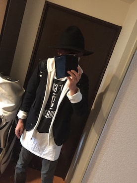 「FUGA（フーガ）のアイテム（帽子）」を使った、K.A.Z.Uさん（メンズ・179cm）の秋コーディネート