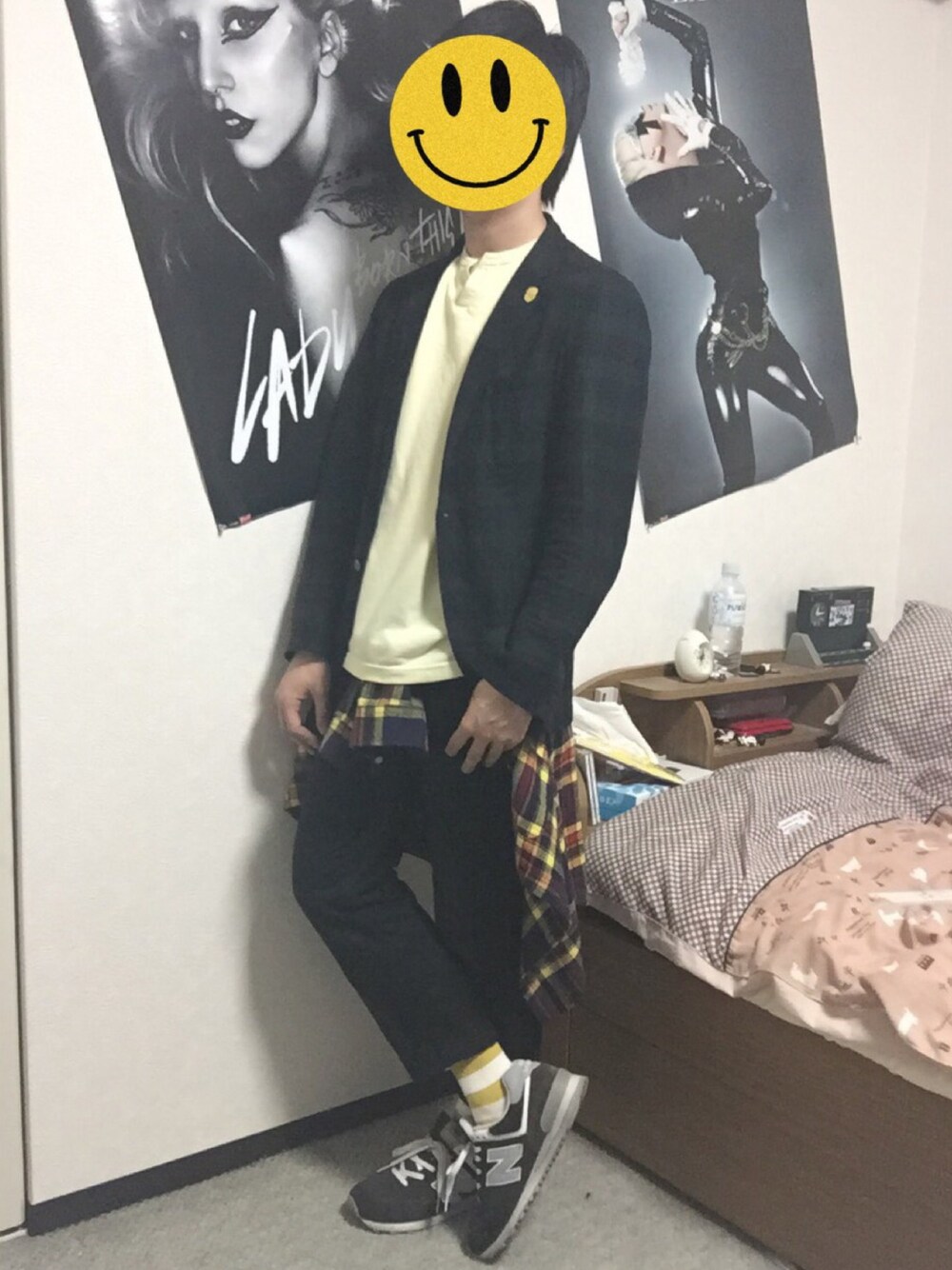 「Comme Ca Commune、comme ca ism、NEW  BALANCE 、GU」｜「COMME CA COMMUNEのアイテム（テーラードジャケット、グリーン系）」を使った、PYON.さん（メンズ・166cm）の春コーディネートの1枚目の写真
