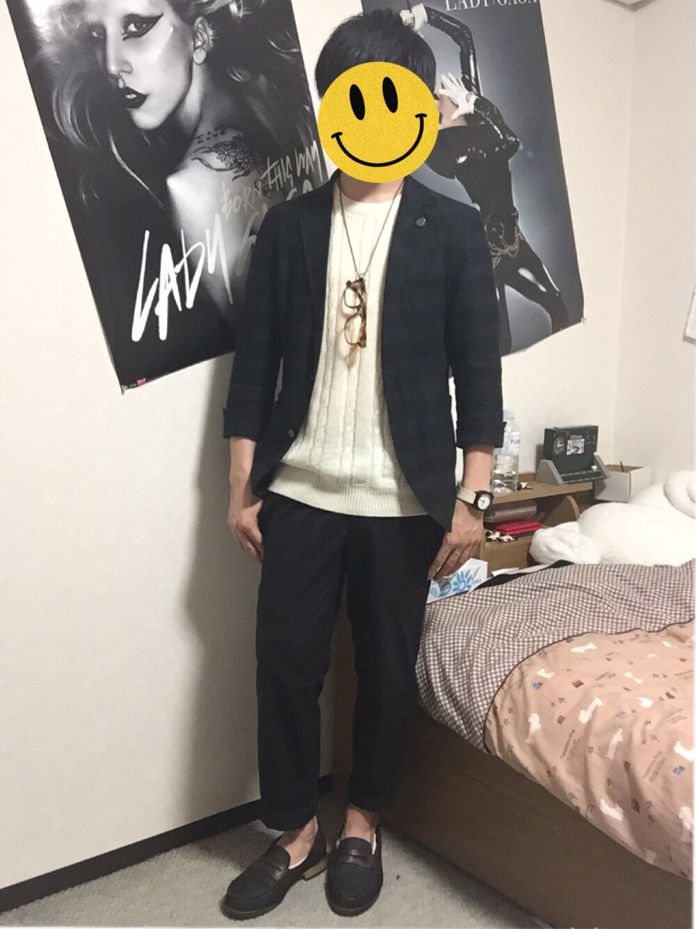 「comme ca ism、Comme Ca Commune、PPFM、purple&yellow、NIXON、テーラードジャケット、サマーニット、ホワイト、ロールアップ、ローファー」｜「COMME CA COMMUNEのアイテム（テーラードジャケット、グリーン系）」を使った、PYON.さん（メンズ・166cm）の春コーディネートの1枚目の写真
