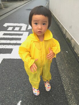「息子」｜「アイテム（オールインワン・サロペット）」を使った、sh☺︎さん（キッズ・80cm）の秋コーディネート