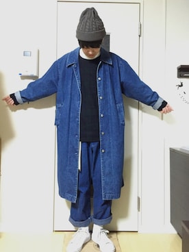 「ペインターパンツ」｜「アイテム（その他トップス）」を使った、たきざわさん（メンズ・169cm）の冬コーディネート