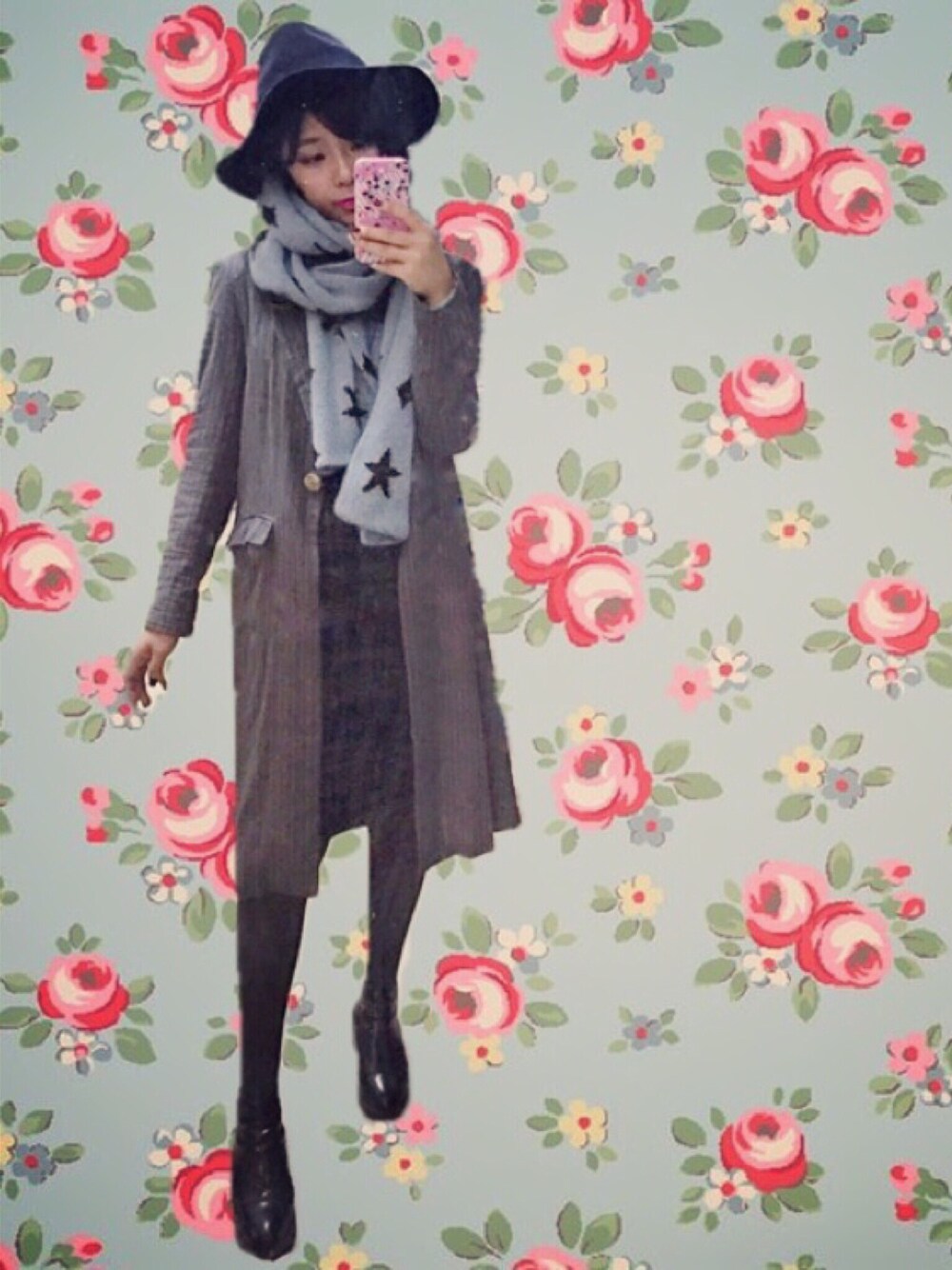 「reefur、moussy、Ungrid、snidel、YSL」｜「MAISON DE REEFURのフェルトハット（ハット、ブラック系）」を使った、Silver_Irides_さん（レディース・167cm）の秋コーディネートの1枚目の写真