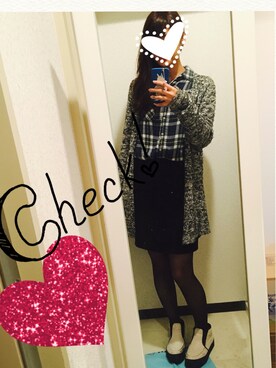 「FOREVER 21（フォーエバー トゥエンティーワン）のアイテム（カーディガン/ボレロ、グレー系）」を使った、がんばれゴエモンさん（レディース・163cm）の秋コーディネート