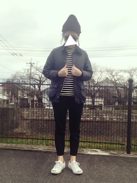 「セントジェームス」｜「アイテム（ブルゾン）」を使った、miho.mさん（レディース・156cm）の冬コーディネート