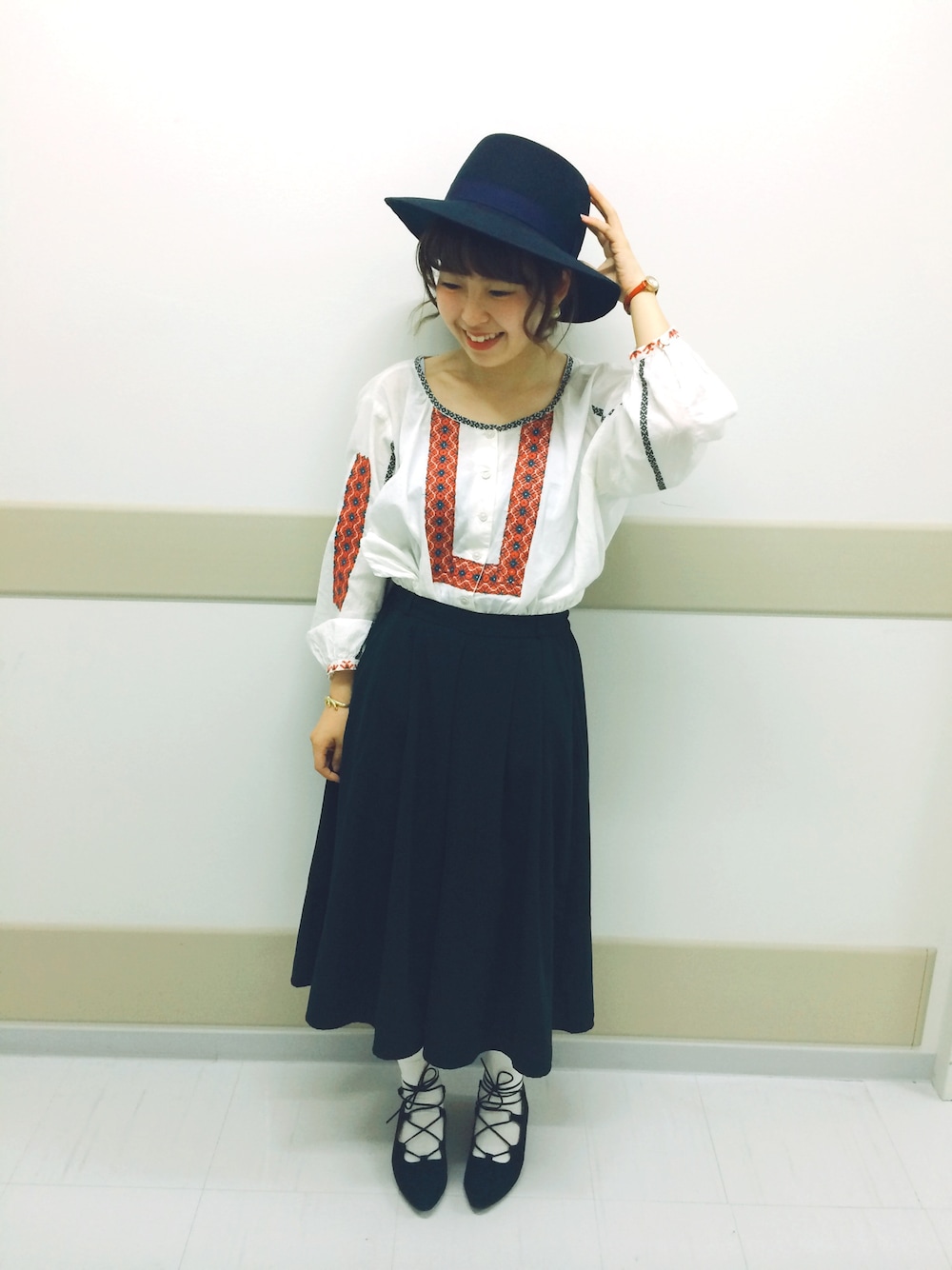 「カオリノモリ、hat、GU、ｂｕｌｌｅ　ｄｅ　ｓａｖｏｎ、シルバーウィーク、秋のコーデ、カジュアル、ootd」｜「kaorinomoriのアイテム（ハット、その他）」を使った、やまもさん（レディース・150cm）の秋コーディネートの1枚目の写真