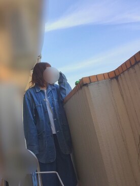 「ガウチョパンツ」｜「アイテム（デニムパンツ）」を使った、ほおにく｡さん（レディース・156cm）の春コーディネート