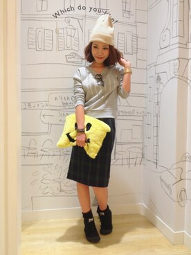 「ニコちゃん」｜「アイテム（ニットキャップ/ビーニー）」を使った、ka_yoさん（レディース・160cm）の秋コーディネート