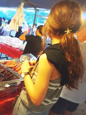 「ROPE' PICNIC（ロペピクニック）の【さらさらUVケアトップス】カーディガン（カーディガン/ボレロ、ブラック系）」を使った、ka_yoさん（レディース・160cm）の春コーディネート