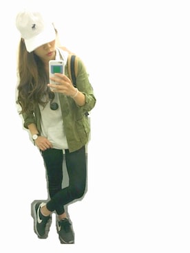 「Abercrombie&Fitch（アバークロンビーアンドフィッチ）のアイテム（帽子）」を使った、ka_yoさん（レディース・160cm）の春コーディネート