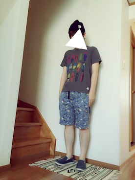 「MELLOW（メロー）のアイテム」を使った、kanasaさん（メンズ・173cm）の夏コーディネート