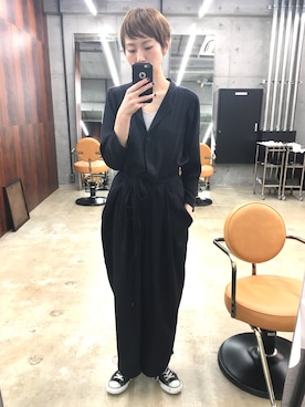 「qualite（カリテ）のアイテム（オールインワン・サロペット）」を使った、dodoさん（レディース・170cm）の秋コーディネート