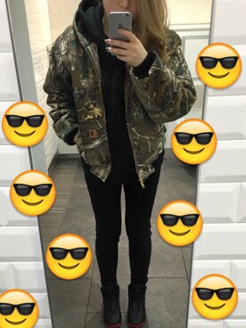 「Carhartt（カーハート）のアイテム（その他アウター）」を使った、SHONOさん（レディース・161cm）の冬コーディネート