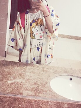 「其他のアイテム（浴衣、ホワイト系）」を使った、曾圆润さん（キッズ・162cm）の秋コーディネート