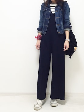 「titivate（ティティベイト）のアイテム（つなぎ/オールインワン）」を使った、mikaさん（レディース・166cm）の春コーディネート