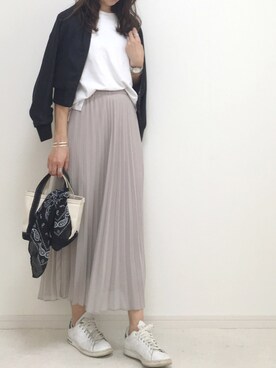 「UNIQLO（ユニクロ）のアイテム（ブルゾン）」を使った、mikaさん（レディース・166cm）の春コーディネート