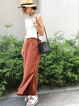 「しまむら（シマムラ）のアイテム（パンツ）」を使った、mikaさん（レディース・166cm）の夏コーディネート