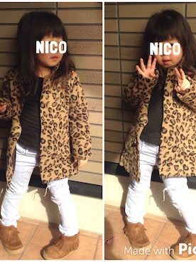 「アイテム（ダウンジャケット/コート）」を使った、＊nico&tao＊さん（キッズ・100cm）の冬コーディネート