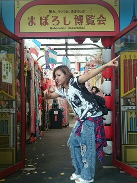 「5（ファイブ）のアイテム（バッグ）」を使った、たかぎさん（レディース・155cm）の秋コーディネート