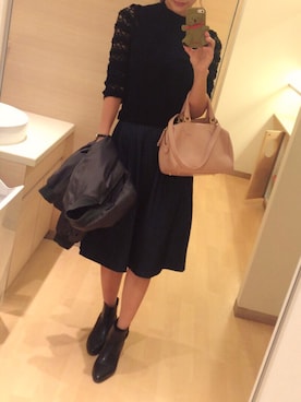 「ノースリーブニット」｜「アイテム（ブルゾン）」を使った、riicoさん（レディース・164cm）の秋コーディネート