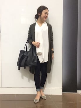 「LEPSIM（レプシィム）のアイテム（イヤリング）」を使った、hiroさん（レディース・157cm）の秋コーディネート