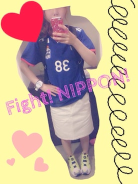 「ジャパンブルー」｜「アイテム（アナログ腕時計）」を使った、まるこ53＊さん（レディース・152cm）の夏コーディネート