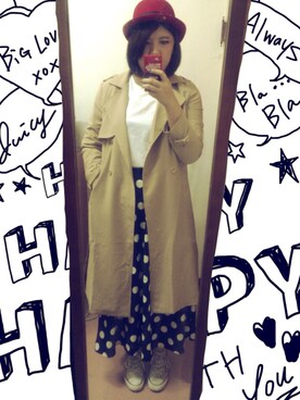「MEIER.Q（マイヤーキュー）のアイテム（トレンチコート）」を使った、corinkoさん（レディース・169cm）の秋コーディネート
