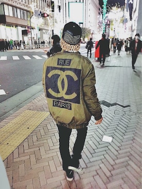 「chanel」｜「アイテム（ブルゾン）」を使った、$さん（メンズ・165cm）の秋コーディネート