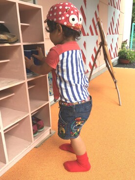 「ちびウォーリーし隊。」｜とわもっち☺︎さん（キッズ・90cm）の秋コーディネート