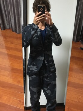 「no brand（ノーブランド）のアイテム（ネックレス、ゴールド系）」を使った、kihaさん（メンズ・169cm）の秋コーディネート