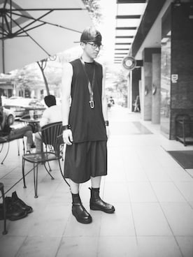 「IMMENSE（イメンス）のアイテム（アクセサリー）」を使った、胡季恩さん（メンズ・173cm）の夏コーディネート