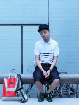 「Yohji Yamamoto（ヨウジヤマモト）のアイテム（その他シューズ）」を使った、VCSandVCSさん（メンズ・175cm）の夏コーディネート