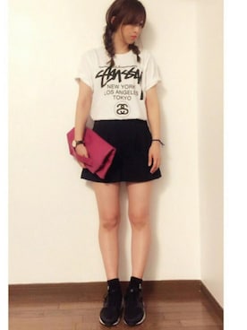 「Rewde（ルゥデ）のアイテム（パンツ）」を使った、sana さん（レディース・166cm）の夏コーディネート