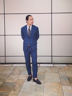 「アイテム（ネクタイ、レッド系）」を使った、田中 裕人さん（メンズ・170cm）の夏コーディネート