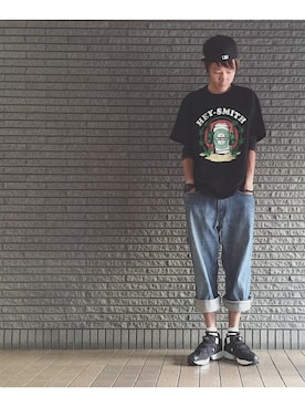 「Reebok（リーボック）のユニセックス リーボック インスタ ポンプフューリー ブラック Reebok INSTAPUMP FURY OG V65750（スニーカー）」を使った、のろ助さん（メンズ・177cm）の春コーディネート