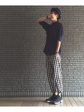 「Reebok（リーボック）のユニセックス リーボック インスタ ポンプフューリー ブラック Reebok INSTAPUMP FURY OG V65750（スニーカー）」を使った、のろ助さん（メンズ・177cm）の夏コーディネート