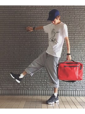 「Reebok（リーボック）のユニセックス リーボック インスタ ポンプフューリー ブラック Reebok INSTAPUMP FURY OG V65750（スニーカー）」を使った、のろ助さん（メンズ・177cm）の夏コーディネート