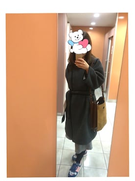 「ラップスカート」｜「アイテム（ノーカラージャケット）」を使った、あいすいちごさん（レディース・159cm）の冬コーディネート