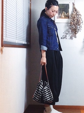 「ORCIVAL（オーシバル）の【ORCIVAL(オーシバル)】コットンロード フレンチバスクシャツ（Tシャツ/カットソー）」を使った、はなこさん（レディース・165cm）の春コーディネート