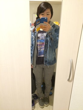 「TOPMAN（トップマン）のアイテム（ジャケット/アウター）」を使った、megさん（レディース・162cm）の秋コーディネート