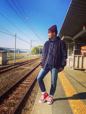「HISTORY（ヒストリー）のアイテム（ジャケット/アウター）」を使った、JOEさん（メンズ・175cm）の秋コーディネート