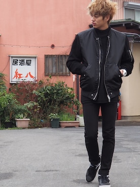 「DIESEL（ディーゼル）のアイテム（スタジャン）」を使った、JOEさん（メンズ・175cm）の秋コーディネート