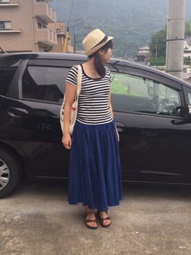 「ハットコーデ」｜마이さん（レディース・164cm）の夏コーディネート