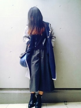 「BARAK（バラク）のアイテム（その他アウター）」を使った、のさん（レディース・161cm）の秋コーディネート